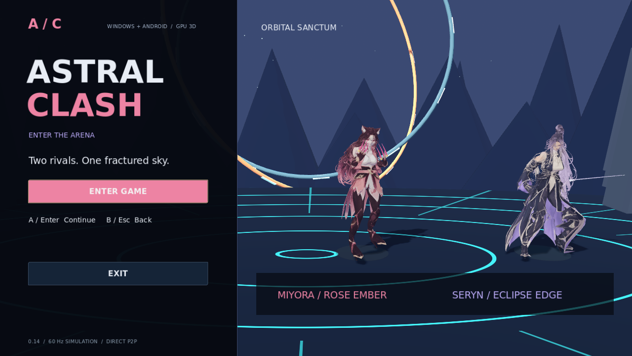 Miyora và Seryn trong đấu trường 3D của Astral Clash